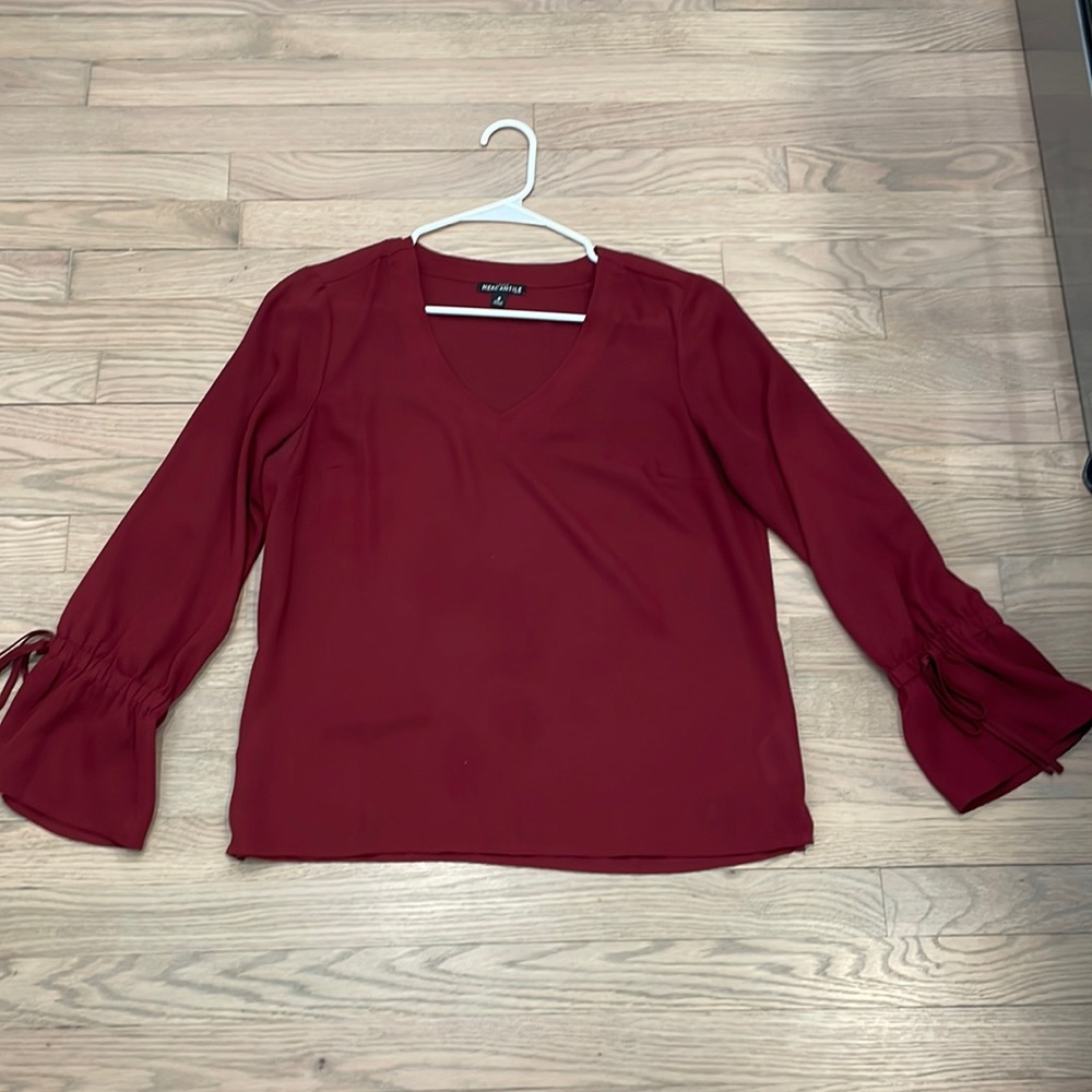 J. Crew Mercantile maroon blouse - Sz 8